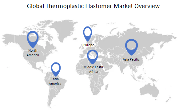 Distribution of TPE Industry、Europe、North America、Asia Pacific、Global Thermoplastic Elastomer Market Overview、World Map