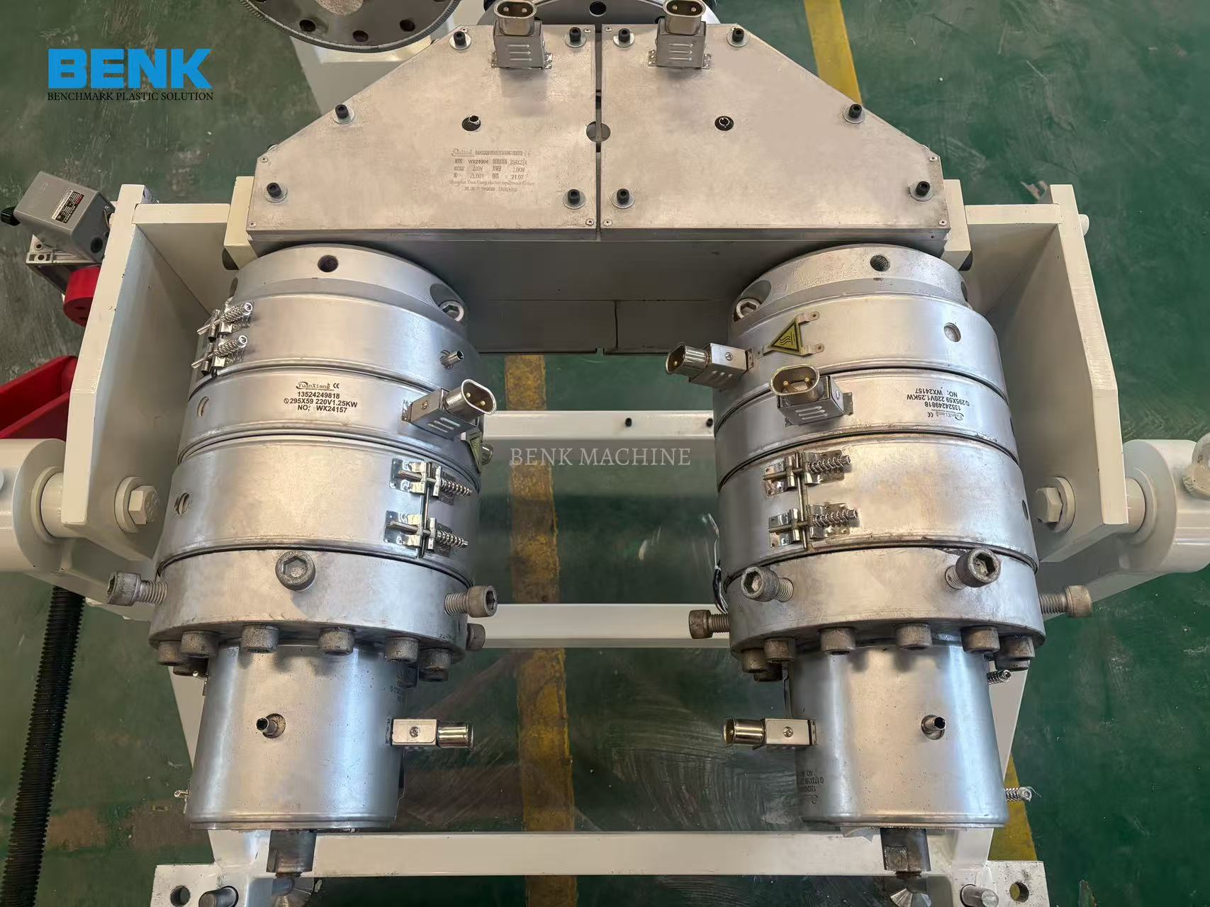 PVC double-extrusion mold from Benk Machinery, designed for high-efficiency production of PVC profiles.