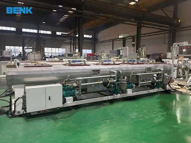 PVC double-extrusion vacuum calibration table from Benk Machinery, designed for precise shaping and cooling.